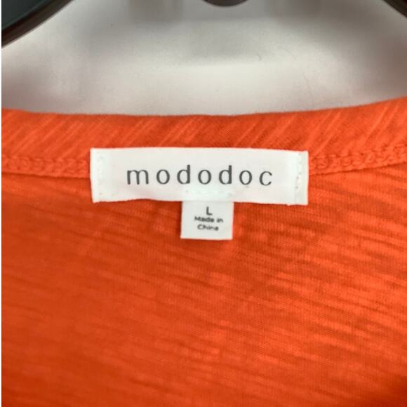 Mododoc Women's Large Orange Clay 3/4 Sleeve Favorite Tee Shirt Crew Neck O8-14 - Picture 5 of 9